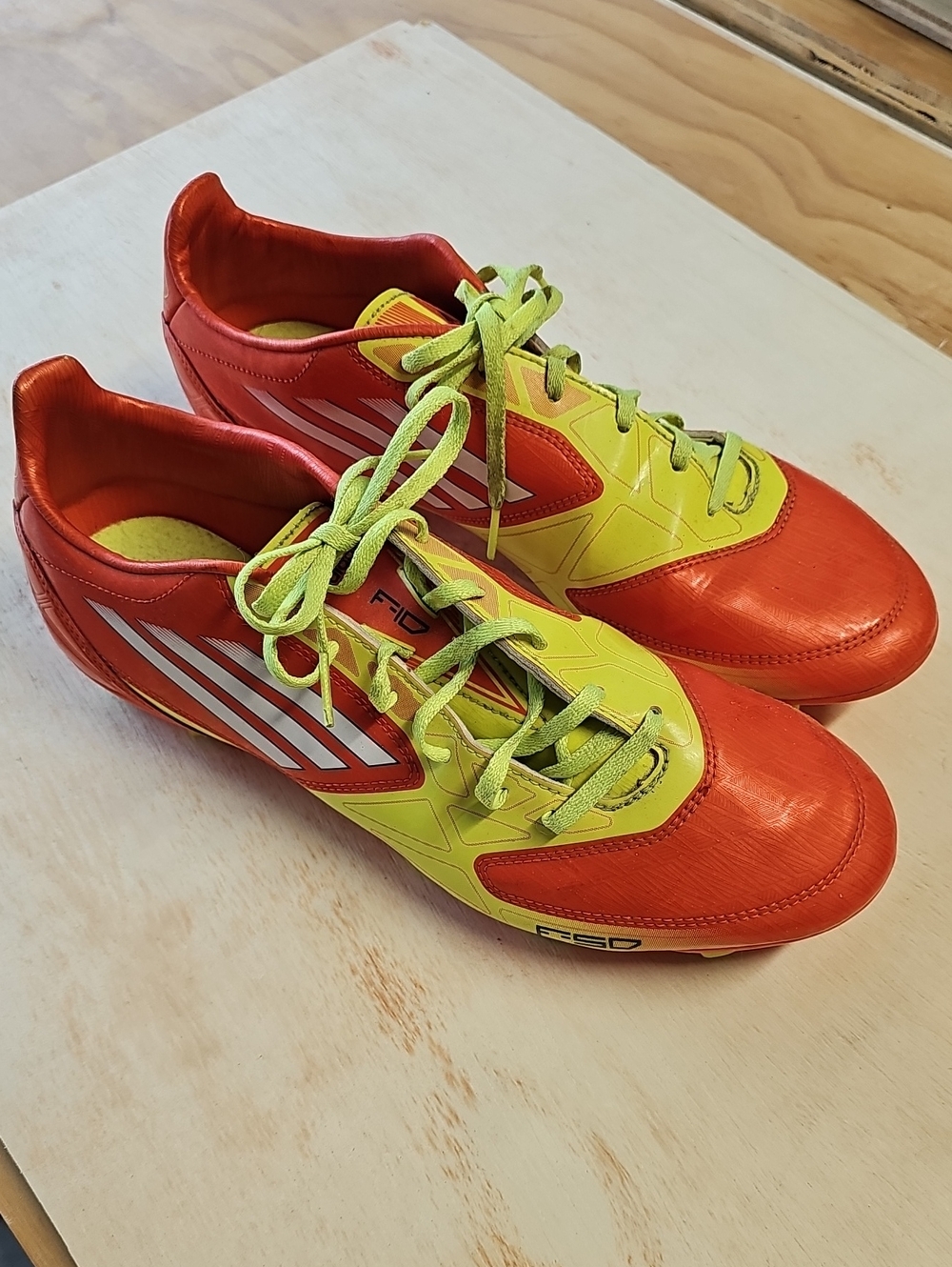 adidas Men’s Red and Yellow Athletic Soccer Shoes